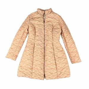 Ark & Co. Lace Covered Puffer Coat Size Medium Womens Peach Pink Parka M